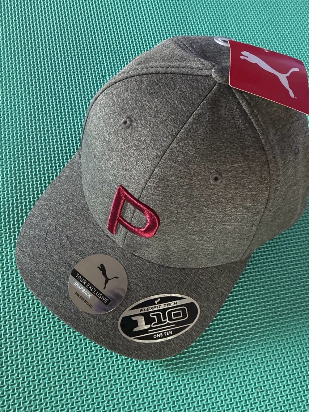 Brand New Puma Gray Cap with maroon'P' Embroidery